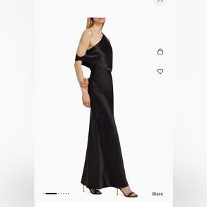 Staud Naomi Draped Satin One Shoulder Gown
